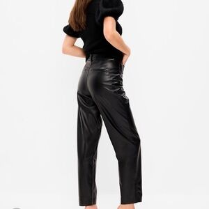 Old Navy Black Faux-Leather Straight Leg Pants